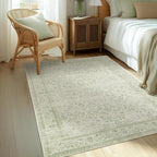 Sage Green Boho Front Door Mat for Indoor Entrance Washable Non Slip Cute by BILEEHOME
