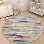 tchdio Round Rug 5FT Colorful Modern Abstract Circle Rug - Image 2