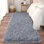 Soft Runner Rugs for Bedroom Hallways, 2 Packs 2x6 Grey Fluffy Shag Throw Area by Ailyei