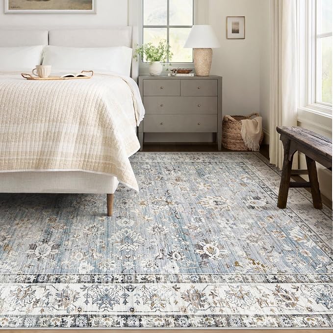 XLUEZ Area Rug 6x9 Living Room Rug, Machine Washable Vintage Distressed Boho - Image 2