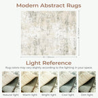 8x10 Rugs for Living Room, Neutral Large Abstract Area Rug, Non-Slip Machine - Image 2