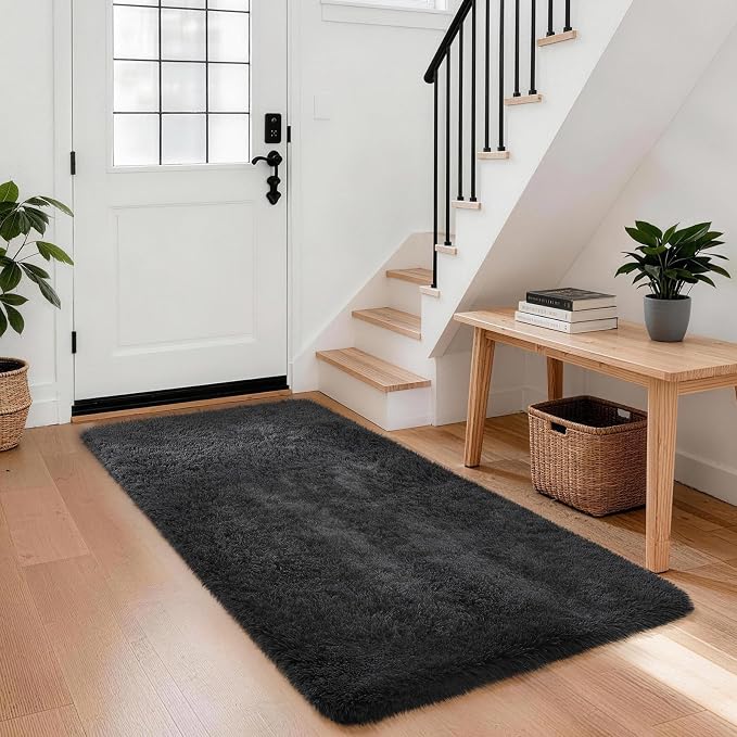 Ophanie Runner Rug for Hallway, 3x6 Washable Non-Slip Fluffy Soft Bedside Rugs by Ophanie