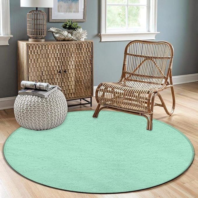Room Sofa Yoga Soft Round Carpet, Home Decor Non Slip Kitchen Office Circle Rug - Image 3