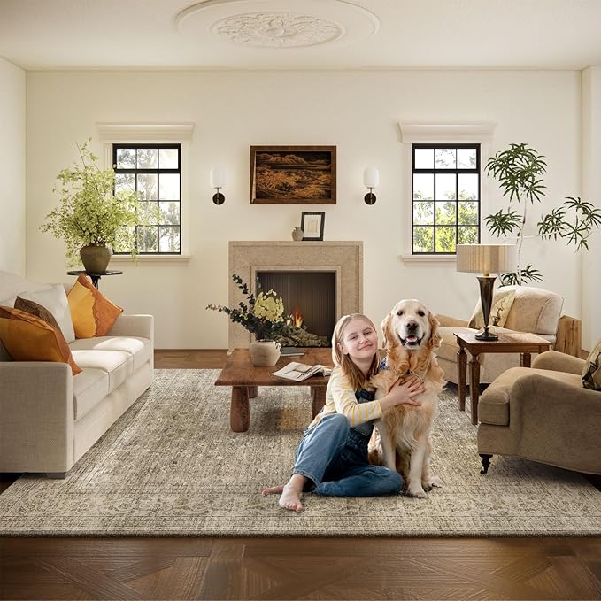 Machine Washable Rugs for Living Room: 10x14 Area Rugs for Bedroom Vintage - Image 6