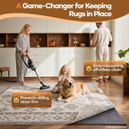 Veken Non Slip Cushioned Rug Pad Gripper 8x10 Ft, Felt and Silicone Backing - Image 2