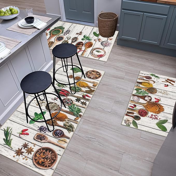 Vaukki Boho Kitchen Rug Sets 3 Pieces, Washable Kitchen Mats - Image 8