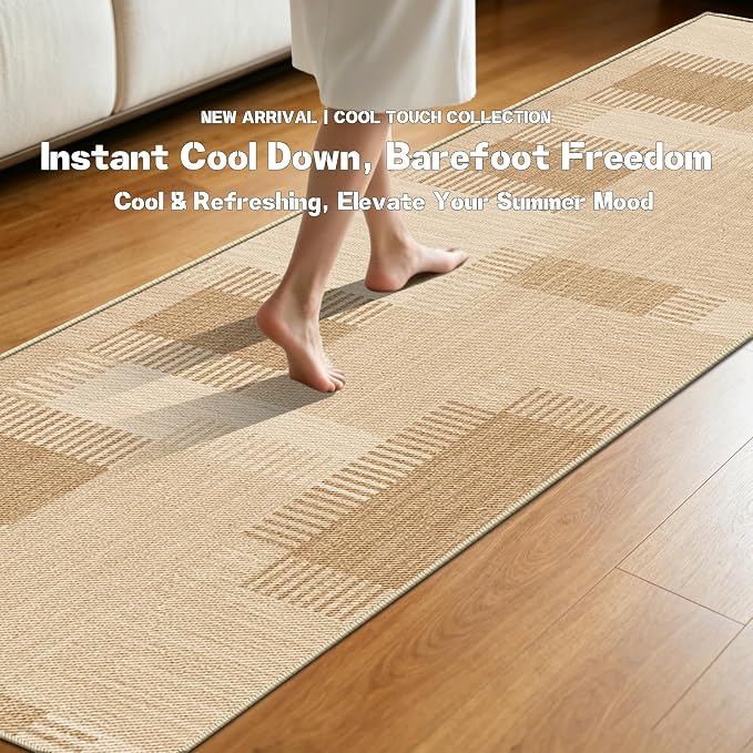 Faux Linen Washable Runner Rug: Water Absorbent Surface Non-Slip Rubber Bottom - Image 5