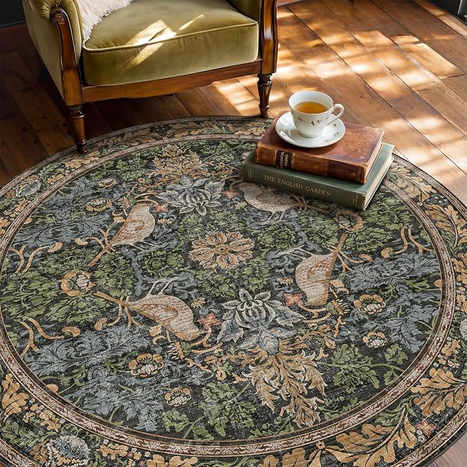 Hazo Haus Vintage 5ft Round Rug by HazoHaus