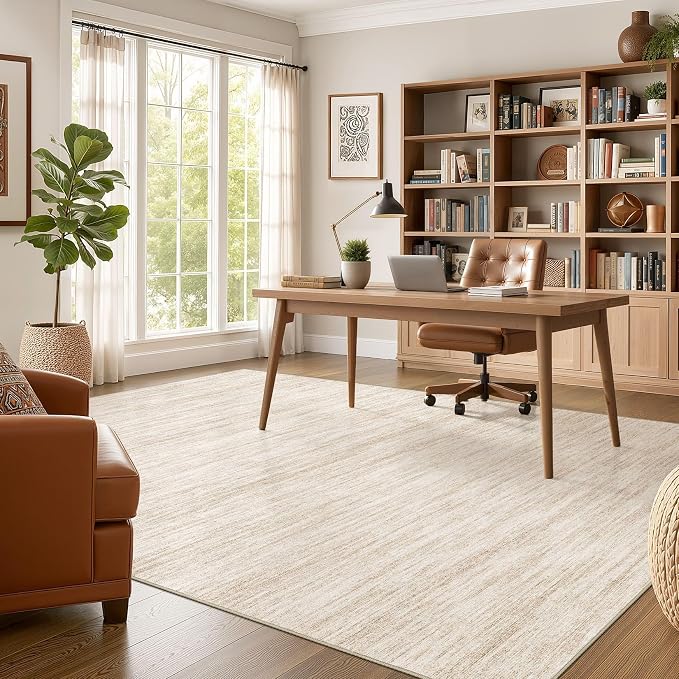 Nakagishi 7X9 Area Rugs Living Room: Washable Large Vintage Rug Neutral - Image 5