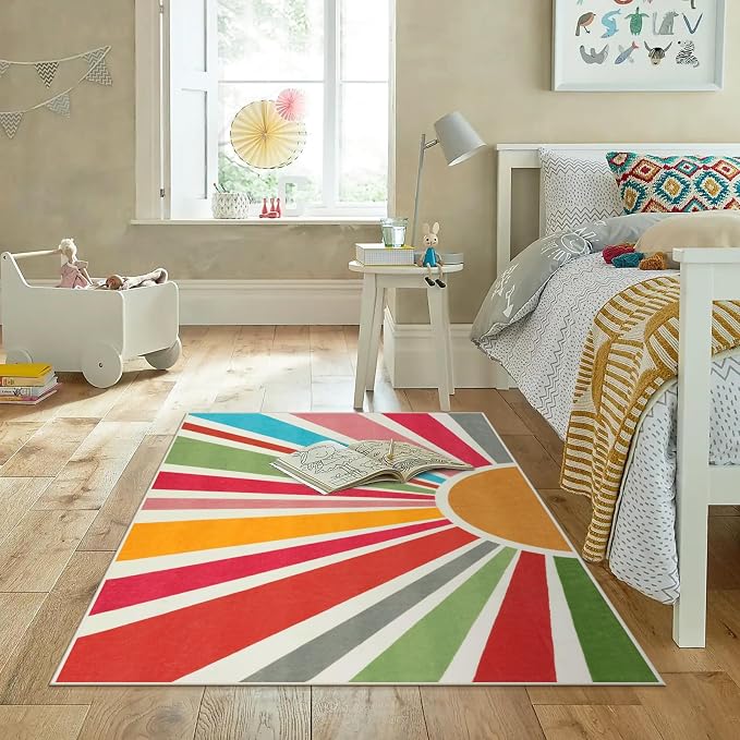 STARUIA Boho Washable Rug 4'x6' Kids Area Rug - Image 8