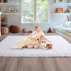 8x10 Fluffy Rugs for Living Room, Soft Large White Shag Area Rug Carpet for - Image 4