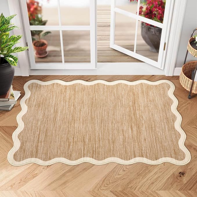 GarveeHome Scalloped Washable Rug, 2x3 Kitchen Rugs - Image 2