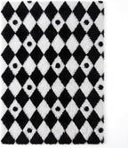 PureCozy Checkered Rug 5x8 Fluffy Shag Living Room Black and White Area Rug - Image 7