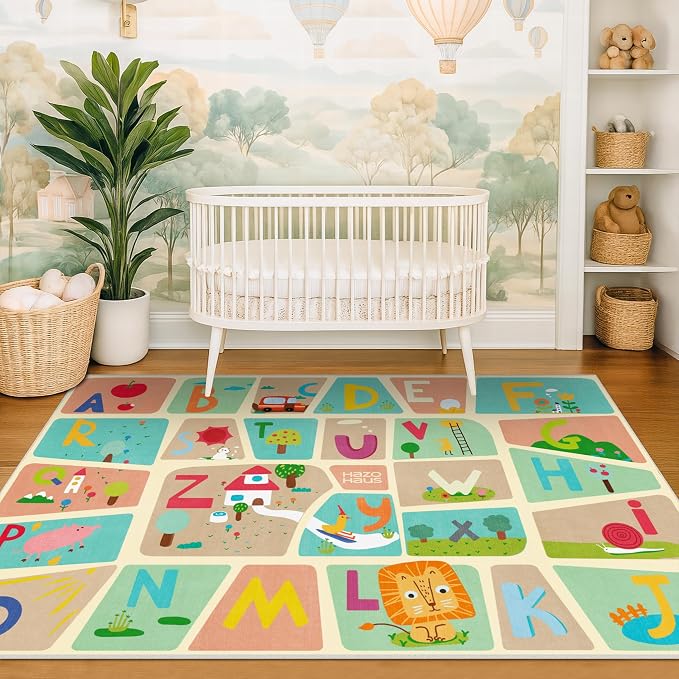 4x6 Preschool Kids Alphabet Rug – Washable ABC Learning Carpet - Image 6