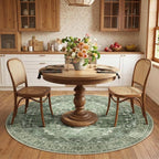 RELEANY Area Rugs Round 6ft Washable Non-Slip, Floral Vintage Distress - Image 2