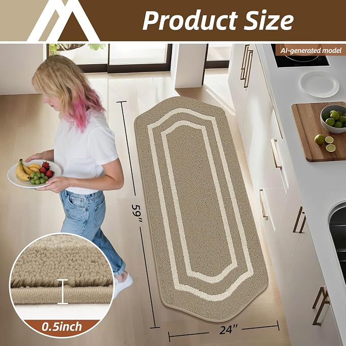 COSY HOMEER Kitchen Rugs and Mats 24"x59" Non Slip Kitchen Mats - Image 8