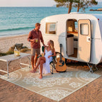 Pauwer Waterproof Outdoor Rug 8x10, Reversible Plastic Straw Patio Camping Rug - Image 8