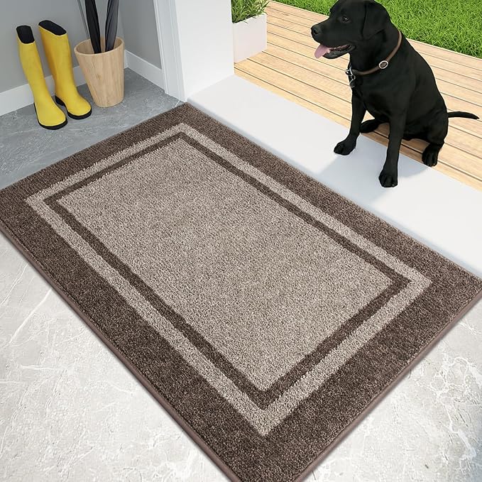 PURRUGS Dirt Trapping Door Mat 24" x 36", Non-Slip Machine Washable Entryway Rug by PURRUGS