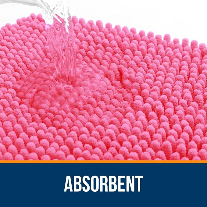 OLANLY Bathroom Rugs 35x24, Extra Soft Absorbent Chenille Bath Rugs, Rubber - Image 4