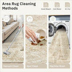 Soalmost 5x7 Area Rugs Beige Low Pile Indoor Washable Trendy Faded Style Floral - Image 5