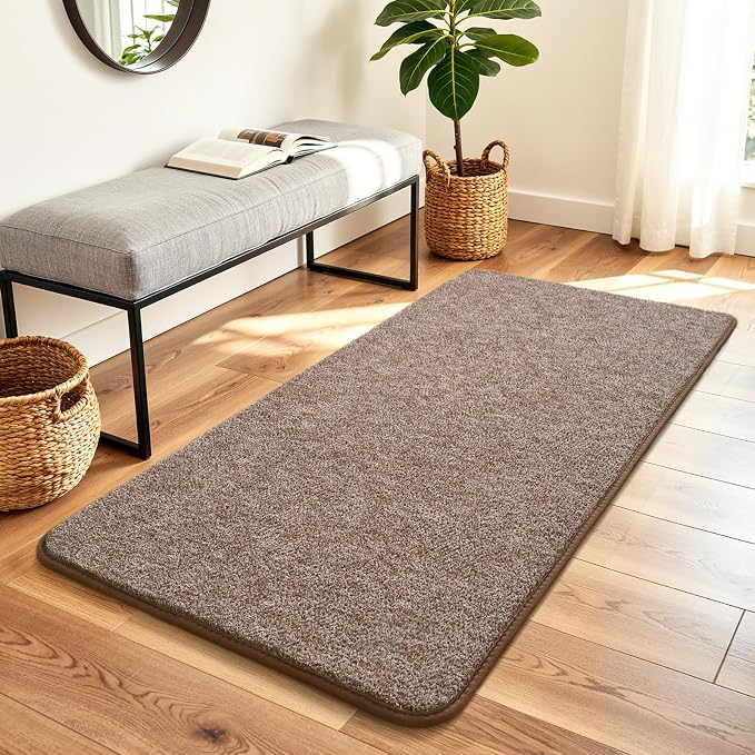 Keeko Soft 2x4 Small Runner Rug Brown, Bedside Rugs - Image 8