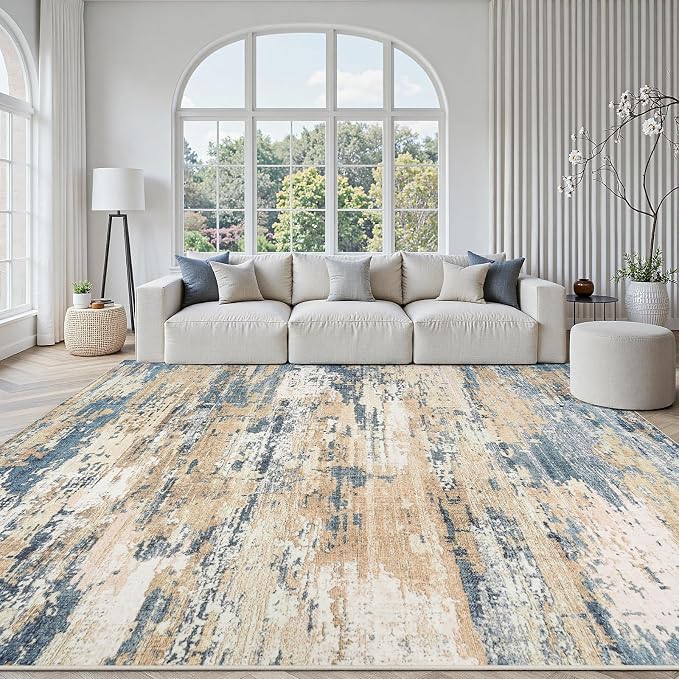 Area Rugs 8x10 Living Room: Large Soft Washable Rug Modern Abstract Anti-Skid by GENTDRIZZ