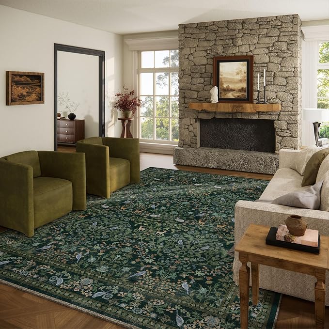 8x10 Area Rugs for Living Room: Washable Rug Vintage Rugs Stain Resistant Non by palohom