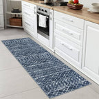 KUTA Moroccan Washable Hallway Runner Rug, 2x6 Non-Slip Vintage Navy Blue Boho - Image 3