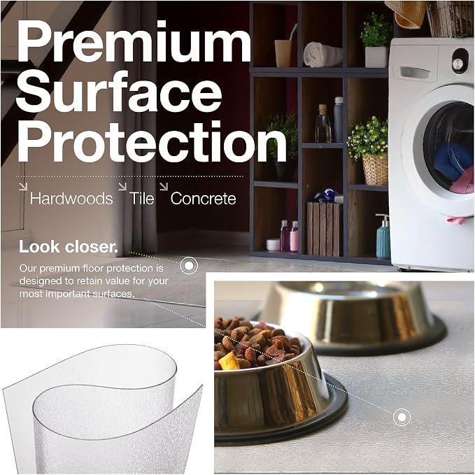 Clear Hard Floor Runner, USA Made, 40 x 40 Inch, 2mm Thick Clear Vinyl - Image 4