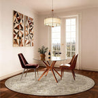 4x4 Round Bedroom Rug Washable: Living Room Rug Stain Resistant Non Slip Low - Image 6