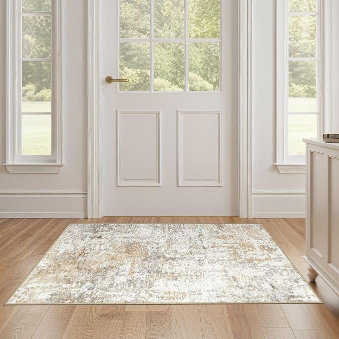 2x4 Rug Washable Runner Rug: Small Abstract Modern Non-Slip Soft Accent Doormat - Image 5