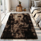Fluffy Rug Shag Area Rug, Mottling Brown 3x5 Area Rugs by Yongyangjuxi