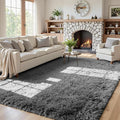 5x8 Area Rugs for Living Room: Soft Fluffy Shag Light Grey Rugs for Bedroom by CarpetAddColortoYourLife