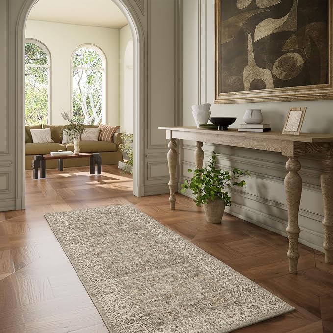 Machine Washable Kitchen Runner Rugs: 2'x 6' Hallway Rug Stain Resistant Non - Image 5
