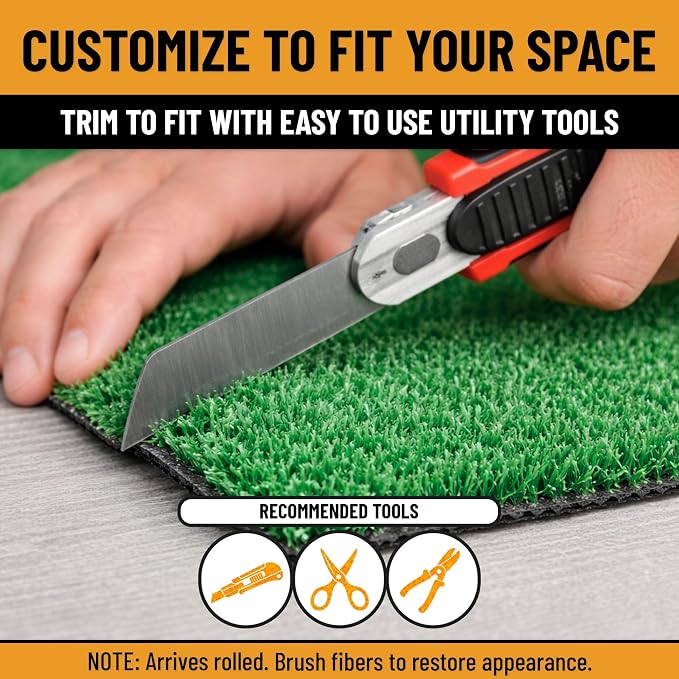 Ottomanson Artificial Turf Lite 78" x 18', Fake Grass Carpet - Image 8