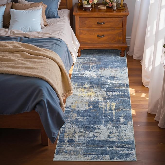 2x6 Ft Washable Runner Rug, Non-Slip Low Pile Hallway Kitchen Area Rug - Image 3