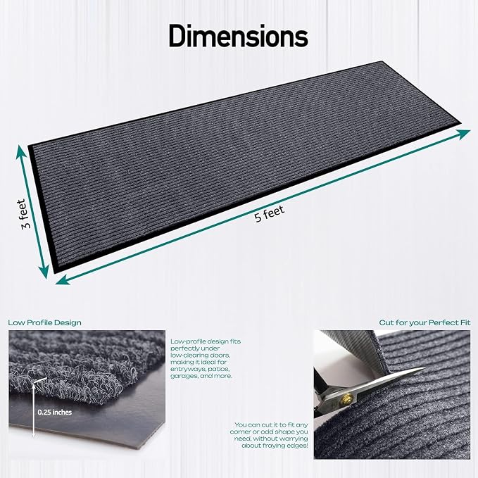 MaxMat® 4-Pack Extra Large 3x5 Ft Heavy Duty Door Mats – Tough Rubber Backing - Image 3