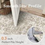 8x10 Washable Neutral Area Rug Taupe Vintage Living Room Bedroom Carpet - Image 7