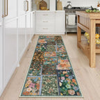 LIVEBOX 2x6 Brown Runner Rug for Hallways, Patchwork Area Rug Washable Runner - Image 2