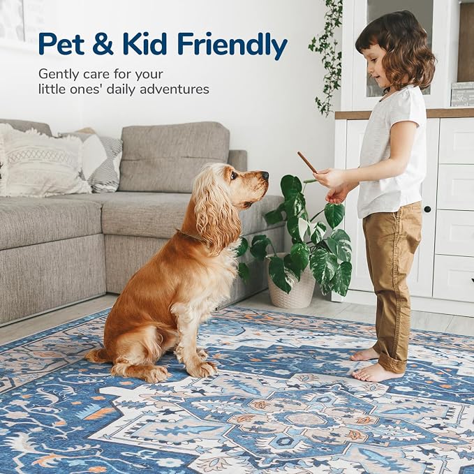 Lessymo 8 x 10 Area Rugs for Living Room- Machine Washable Area Rugs Boho Faux - Image 6