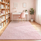 Macgace 3x5 Pink Area Rug, Washable Shag Carpet, Kids Room Nursery Rugs - Image 3