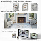 DCX Blue 8x10 Rug, Machine Washable Stain Resistant Kid & Pet Friendly - Image 7