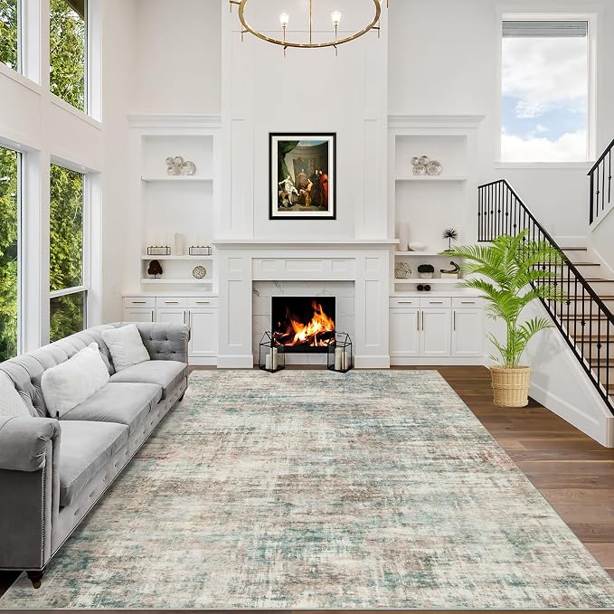 5x7 Area Rugs Washable Rug: Modern Abstract Living Room Rug Soft Anti-Skid Thin by GENTDRIZZ