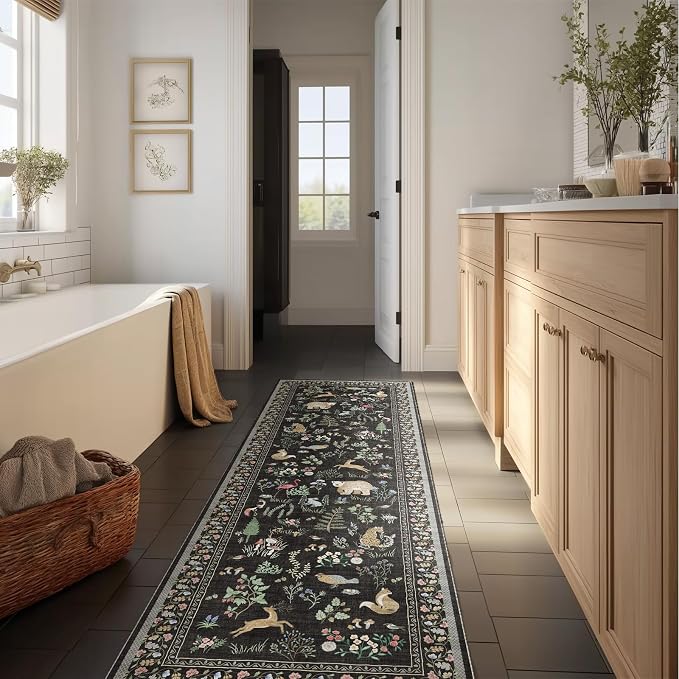 Machine Washable Kitchen Runner Rugs: 2'x6' Entryway Rug Non Slip Low Pile - Image 6