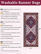 SERISSA Boho Washable Runner Rug, 2x5 Rug Runner Non-Slip Vintage Burgundy Navy - Image 6