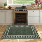 Small Area Rug 2x3 Modern Checkered Entry Rug Solid Color Scalloped Kitchen - Image 8