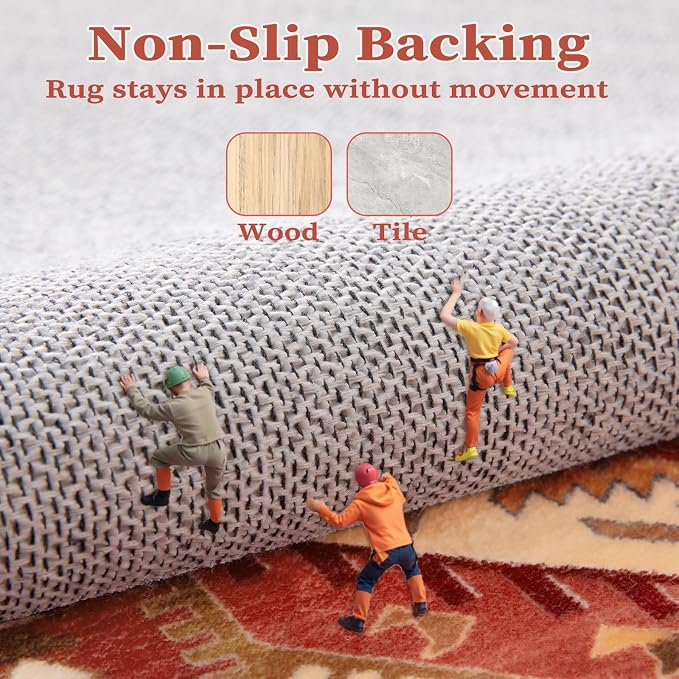 SERISSA 6x9 Area Rugs for Living Room, Large Washable Non-Slip Boho Rug - Image 4