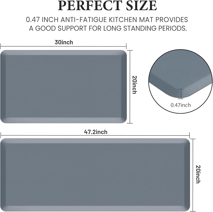HappyTrends 2 PCS Kitchen Mat Cushioned Anti-Fatigue Floor Mat, Heavy Duty - Image 2