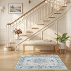 RELEANY Area Rugs Small 2'6"x4' Washable Non-Slip, Floral Vintage Distress - Image 2