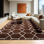 ONASAR 6x9 Area Rugs for Living Room Bedroom, Large Fluffy Brown and White by ONASAR